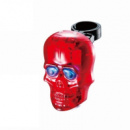 Мигалка задня BC-TL5354 (череп) з лазерною доріжкою LED, USB (червоний)