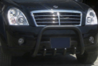 Кенгурятник QT006 Black (нерж) для SsangYong Rexton I 2001-2017 гг