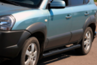 Боковые трубы BB002 Черные (2 шт., Нержавейка) для Hyundai Tucson JM 2004- гг