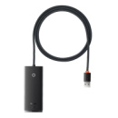 USB Hub Baseus Lite 4-in-1 USB-A to USB3.0*4 + Type-C Чорний (WKQX030101)
