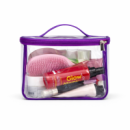 Большая прозрачная косметичка-чемоданчик ORGANIZE  24x18x12 см L (фиолетовый)