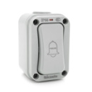 Кнопка дзвінка одинарна, зовнішнього монтажу, водонепроникна, IP66, AC: 110-250V, 16A, Grey