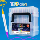 Набір двосторонніх акрилових маркерів Acrylic Marker (60 шт., 120 кольорів) у прозорому боксі (MAP-06)