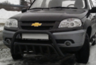 Кенгурятник WT002 Black (нерж) для Chevrolet Niva 1998-2020 гг