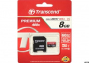 Карта пам'яті 8Gb microSD Transcend із адаптером class 10