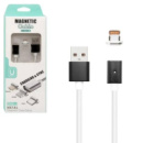 Кабель USB/Apple Lightning 1 м DM-M12 магнітний 2 А білий