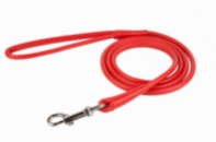 Круглый кожаный поводок для собаки «Lockdog» длина 1.2 м красный
