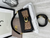 Сумка Coach Tabby Black чорно-бежевий гладкий
