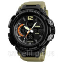 Годинник наручний чоловічий SKMEI 1343KH KHAKI, водостійкий тактичний годинник. Колір: хакі