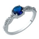 Серебряное кольцо CatalogSilver с сапфиром nano 0.985ct, вес изделия 2,36 гр (1930106) 17.5 размер