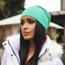 Жіноча шапка біні трикотажна М'ятний
