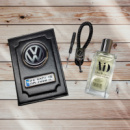Комплект з логотипом Volkswagen, обкладинка для документів фольксваген, брелок, ароматизатор спрей 50мл