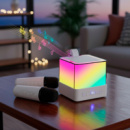 Блютуз колонка с микрофонами K18 wireless lightshow speaker, 5W, Белый, портативная караоке колонка bluetooth