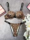 Комплект женский Victoria’s Secret Model Rhinestone двойка топ+трусики леопард kk010
