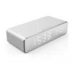 Бездротова зарядка з LED годинником Fast wireless charger&clock 10W Сіра