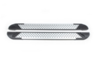 Боковые пороги Allmond Grey (2 шт., алюминий) для Toyota Yaris/Yaris Cross 2020-2024 гг