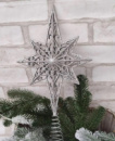 Верхушка на елку Звезда 14707 40 см серебристая