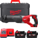 Пила шабельна акумуляторна MILWAUKEE, M18 BSX-402C (зарядний пристрій М12-18 С, 2 акумулятори М18 В4 4Аг, полотно, кейс)
