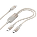 Кабель Hoco U139 2в1 Type-C to Type-C/ Type-C PD 100W 1.2m gold