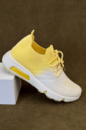 Кроссовки женские текстиль, цвет бело-желтый, 243RA33