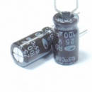 100mkF-25V 105C 6x11 RD Samwha - конденсатор электролитический 100 мкФ - 25 В, 100uf25v, 25v100uf