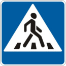 Дорожный знак 5.38.2 - Пешеходный переход. (1-й типоразмер 600х600мм) ГОСТ 4100:2002-2014.