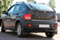 Задняя защита AK005-2 Черный (нерж. сталь) для SsangYong Action 2005-2018 гг