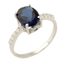 Серебряное кольцо CatalogSilver с сапфиром nano 1.547ct, вес изделия 2,03 гр (1230299) 17.5 размер