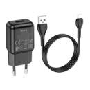 Набор СЗУ 110-240V HOCO C96A+ кабель Lighting, 1xUSB, 2.1A, кабель 1м, Black, Blister