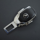 Заглушка ременя безпеки метал «Acura» (1шт) цинк.сплав + шкіра «FLY» (тип №3)