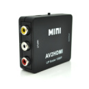 Конвертер Mini, AV to HDMI, ВХОД 3RCA(мама) на ВЫХОД HDMI(мама), 720P/1080P, Black, BOX