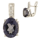 Серебряные серьги CatalogSilver с натуральным аметистом 3.925ct (0866130)