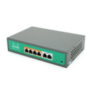 Комутатор POE SICSO 48V з 4 портами POE 100Мбит + 2  порт Ethernet (UP-Link) 100Мбит, c посиленням сигналу до 250м, корпус -метал, Silver, БП...