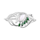 Серебряная брошка CatalogSilver с натуральным перламутром (2104599)