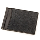 Затискач для грошей 718293 з натуральної шкіри морського ската Чорний