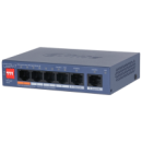 4-портовый управляемый PoE коммутатор DH-CS4006-4ET2GT-60  с 4 портами POE 100Мбит + 2 порта UP-Link 1000Мбит, 60Вт