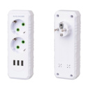 Розетка тройник с заземлением F102-White, 2 розетки+3USB(1А), 2500W, 10A, 110-250V~Max, Blister