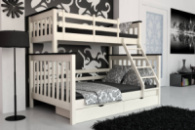 Двухъярусная детская кровать Mebigrand Скандинавия Айвори + Венге 140-90х200 см с ящиками (DMBG-2252)