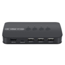 KVM свич переключатель, 4 порта, HDMI USB, кнопка