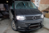 Кенгурятник WT006ST Black (нерж) для Volkswagen T5 2010-2015 гг