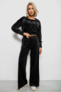 Спортивний костюм жіночий велюровий, колір чорний, 257R4125