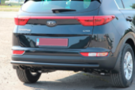 Задняя защита AK002 Черная (нерж. сталь) для Kia Sportage 2015-2021 гг