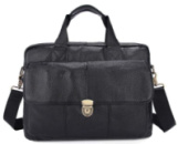 Портфель чоловічий шкіряний з замком 714801 Чорний