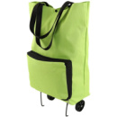Сумка на колесах хозяйственная складная кравчучка на колесиках - тачка - тележка для покупок зеленая