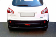 Задняя прямая дуга Black (нерж. сталь) для Nissan Qashqai 2007-2010 гг