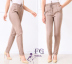 Жіночі брюки батал з високою посадкою «Indigo» оптом | Розпродаж моделі 54, Мокко