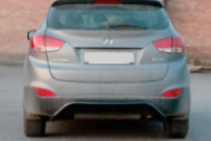 Задняя защита AK007 Черная (нерж. сталь) для Hyundai IX-35 2010-2015 гг