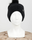Жіноча зимова чорна шапка