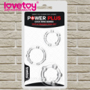 Набір із 3 прозорих ерекційних кілець з намистинками «Power Plus Triple Beaded Ring Set» від LoveToy