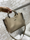 Беж — ZARA — стильна сумка на три відділення — фурнітура чорна — топ продажів (2049-4)